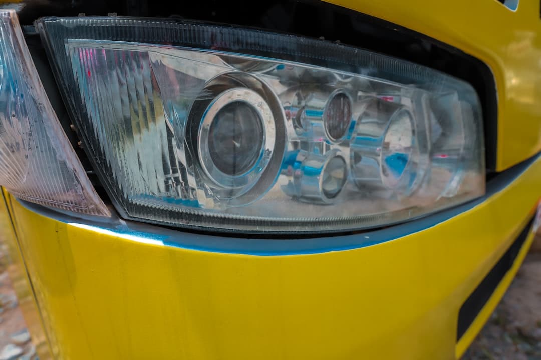 Close-up of a car headlight